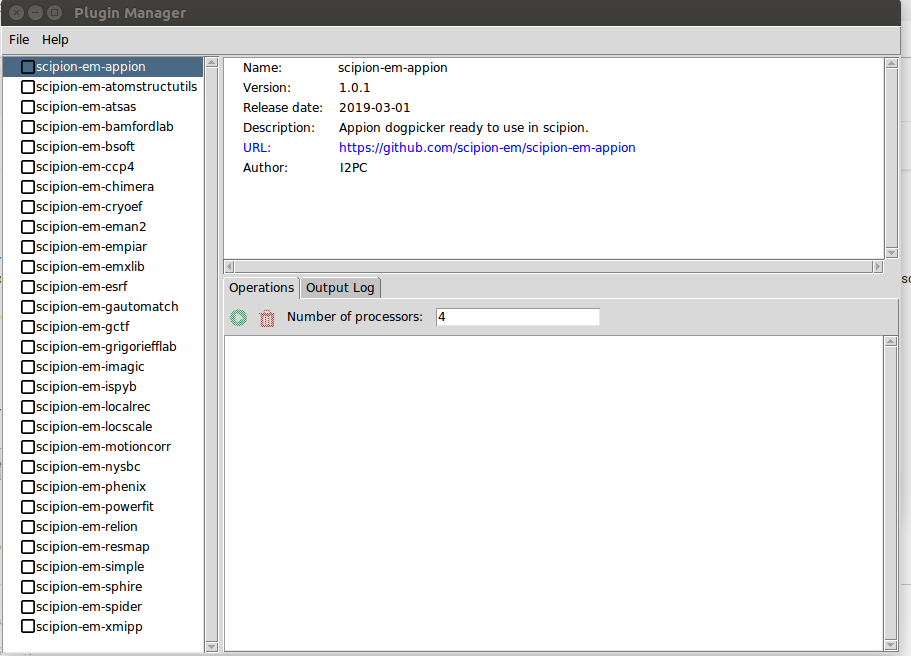 Plugin manager GUI
